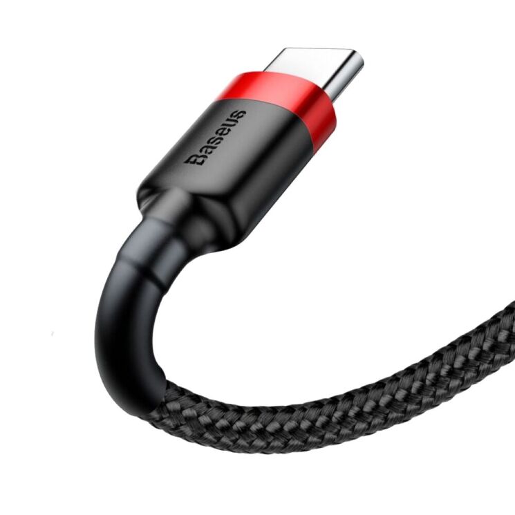 Кабель Baseus Cafule USB to Type-C (3A, 0.5m) CATKLF-A91 - Black / Red: фото 5 з 19