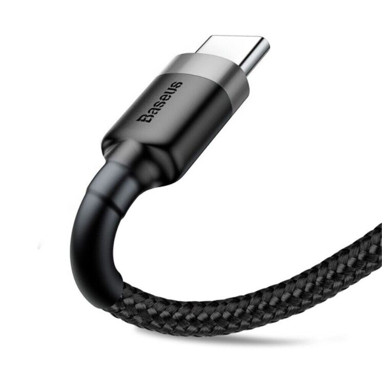Кабель Baseus Cafule USB to Type-C (3A, 2m) CATKLF-CG1 - Black / Grey: фото 3 з 18