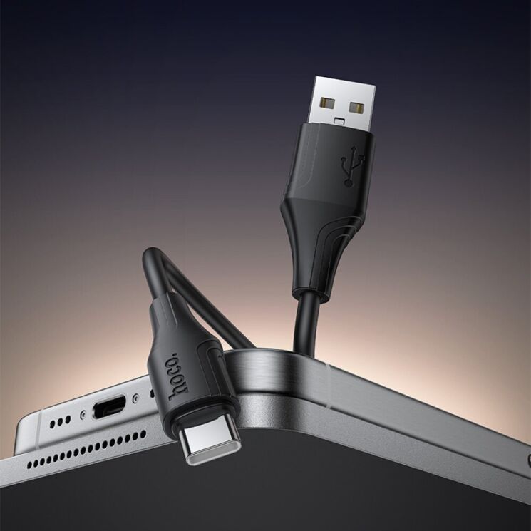 Кабель Hoco X124 USB to Type-C (3A, 1m) - White: фото 4 из 5