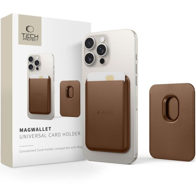 Кардхолдер Tech-Protect MAGWALLET - Brown: фото 2 из 5