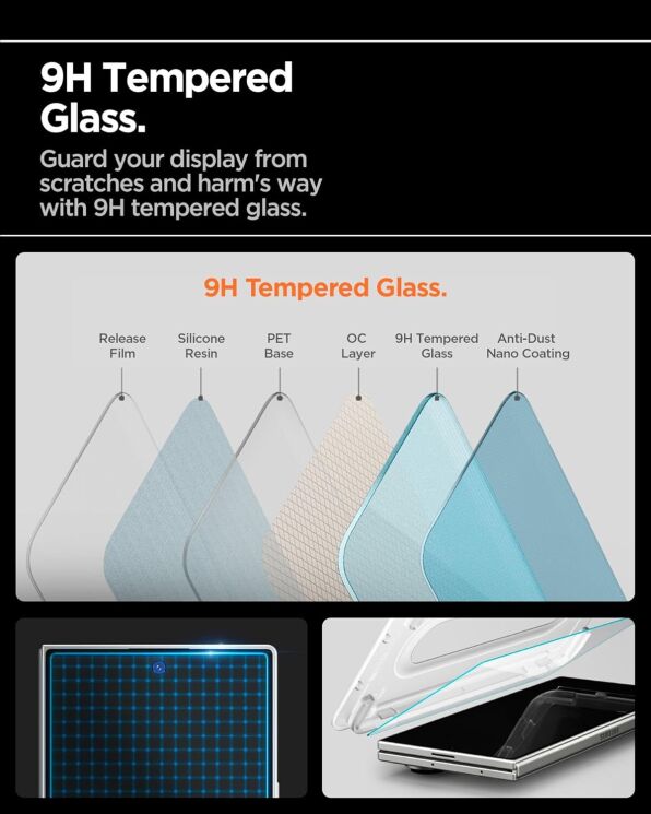 Комплект защитных стекол Spigen (SGP) GLAS.tR EZ Fit Pro Sensor Protected для Samsung Galaxy Fold 7 (AGL09579): фото 11 из 11