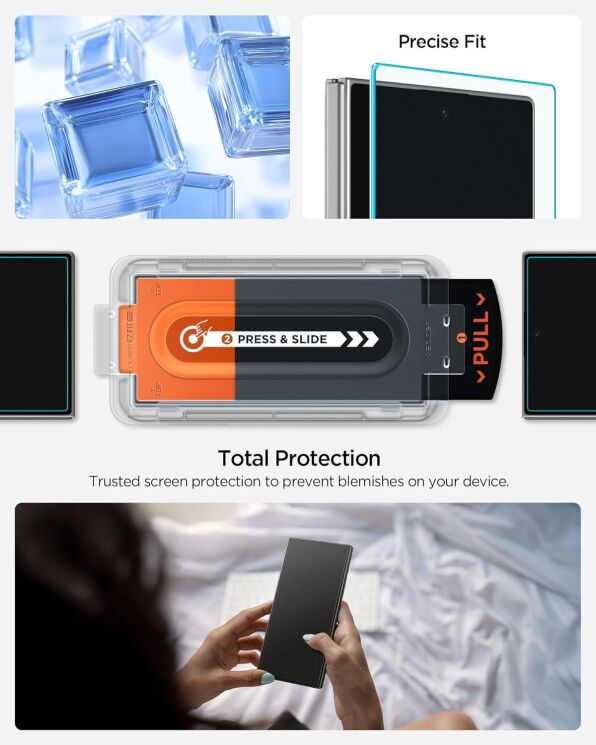 Комплект защитных стекол Spigen (SGP) GLAS.tR EZ Fit Pro Sensor Protected для Samsung Galaxy Fold 7 (AGL09579): фото 7 из 11