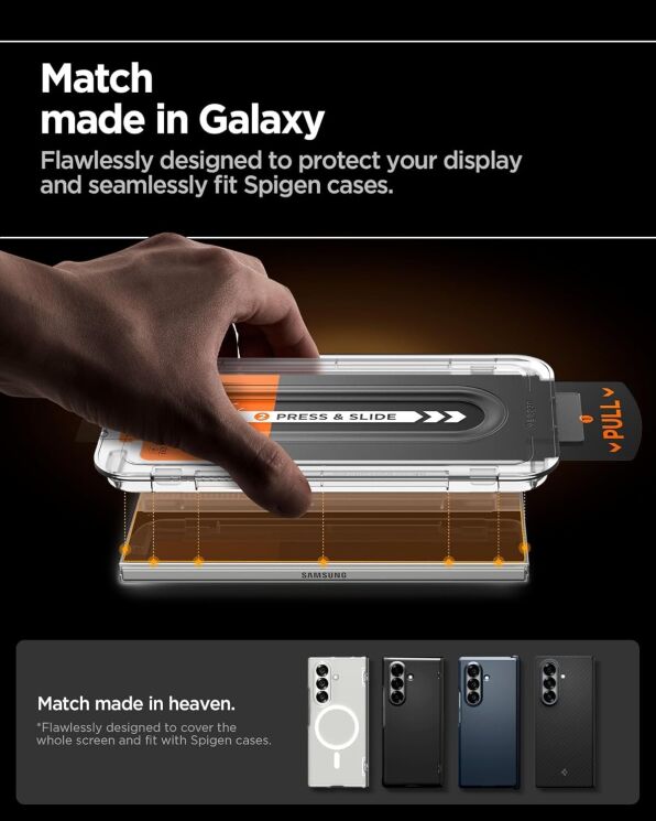 Комплект защитных стекол Spigen (SGP) GLAS.tR EZ Fit Pro Sensor Protected для Samsung Galaxy Fold 7 (AGL09579): фото 9 из 11