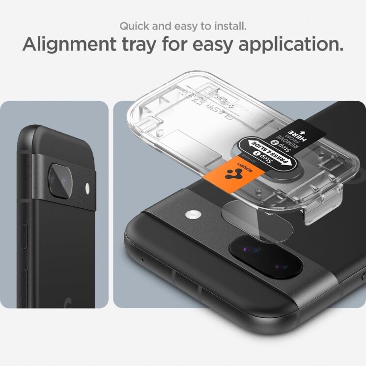 Комплект захисних стекол Spigen (SGP) Optik EZ Fit для Google Pixel 8A: фото 11 з 15