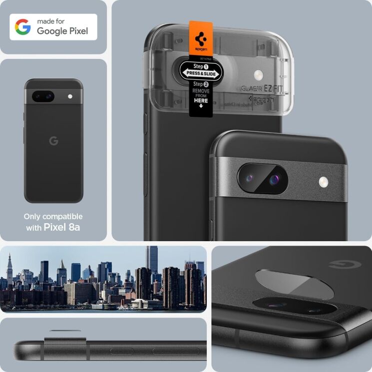 Комплект захисних стекол Spigen (SGP) Optik EZ Fit для Google Pixel 8A: фото 14 з 15