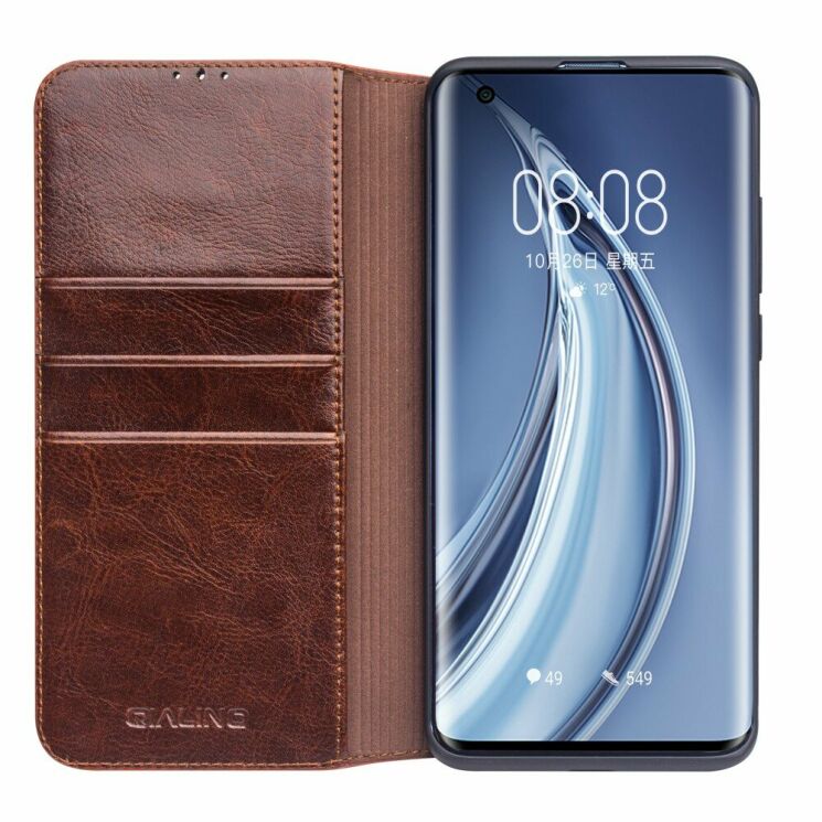 Кожаный чехол QIALINO Classic Case для Xiaomi Mi 10 - Brown: фото 2 из 14