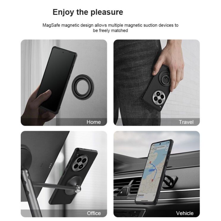 Пластиковый чехол NILLKIN Frosted Shield Pro Magnetic для OnePlus Ace 3 Pro - Black: фото 7 из 20