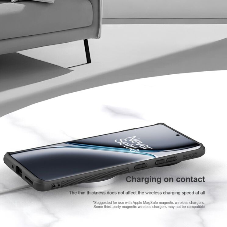 Пластиковый чехол NILLKIN Frosted Shield Pro Magnetic для OnePlus Ace 3 Pro - Black: фото 8 из 20