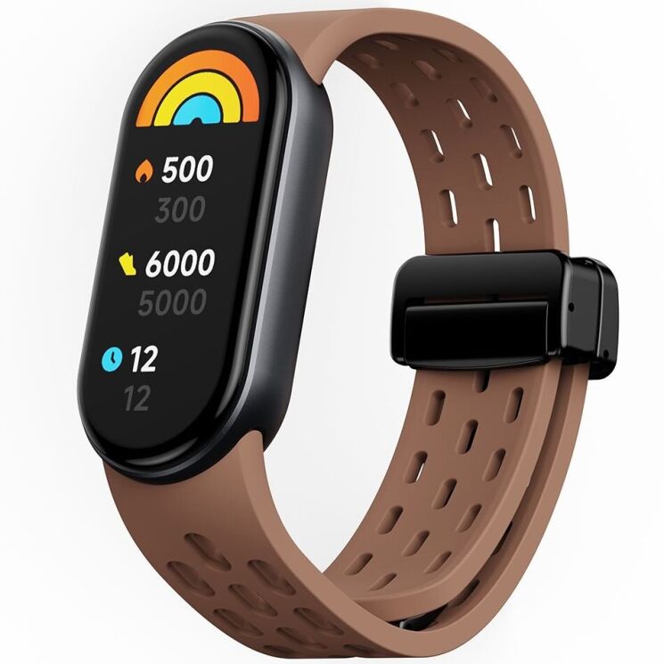 Ремешок Deexe Astra Strap для Xiaomi Mi Smart Band 8 / 9 - Brown: фото 2 из 9