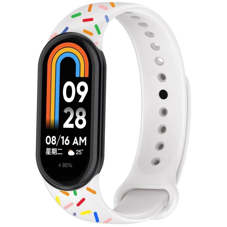 Ремешок Deexe Confetti для Xiaomi Mi Smart Band 8 - White: фото 4 из 5