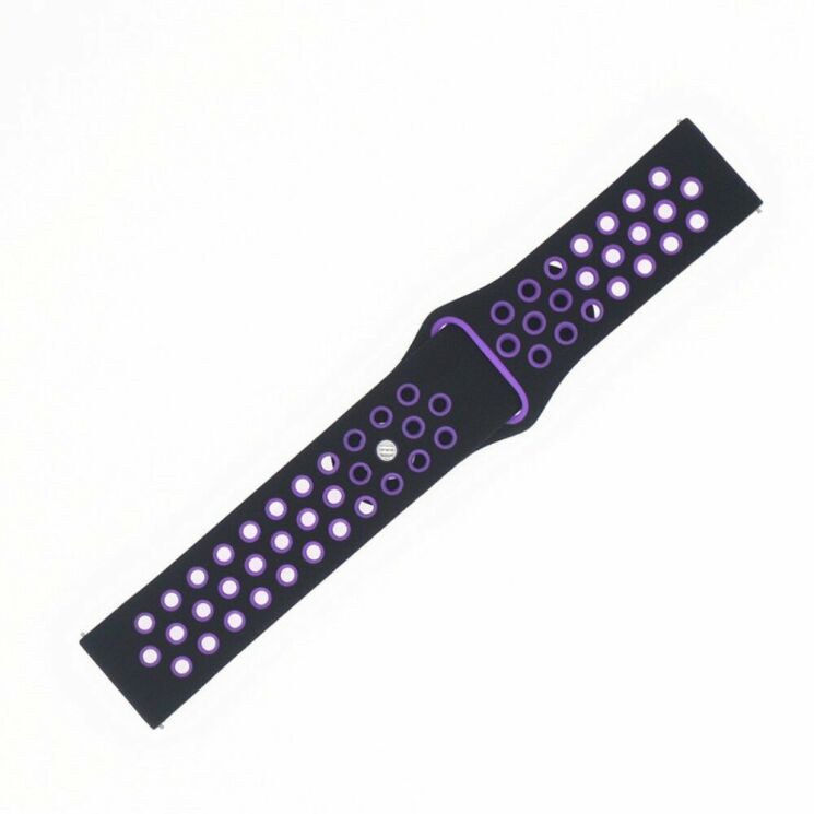Ремінець Deexe Dot Color для Samsung Watch Active / Active 2 40mm / Active 2 44mm - Black / Purple: фото 3 з 5