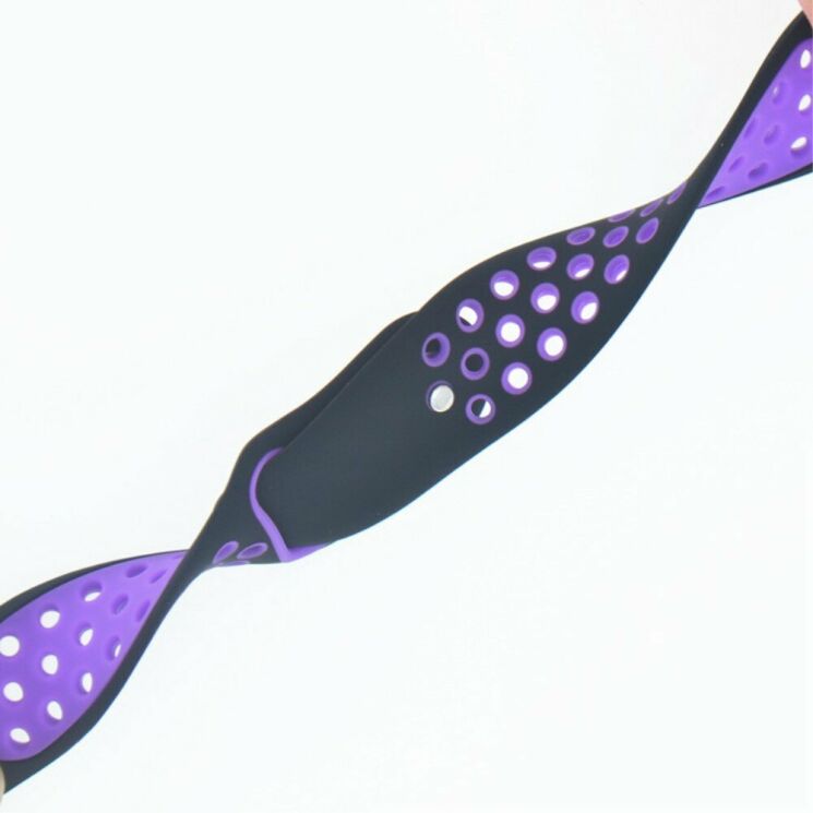 Ремінець Deexe Dot Color для Samsung Watch Active / Active 2 40mm / Active 2 44mm - Black / Purple: фото 2 з 5