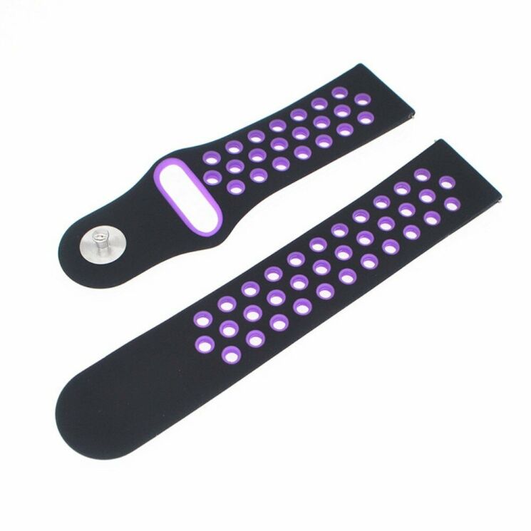 Ремінець Deexe Dot Color для Samsung Watch Active / Active 2 40mm / Active 2 44mm - Black / Purple: фото 4 з 5