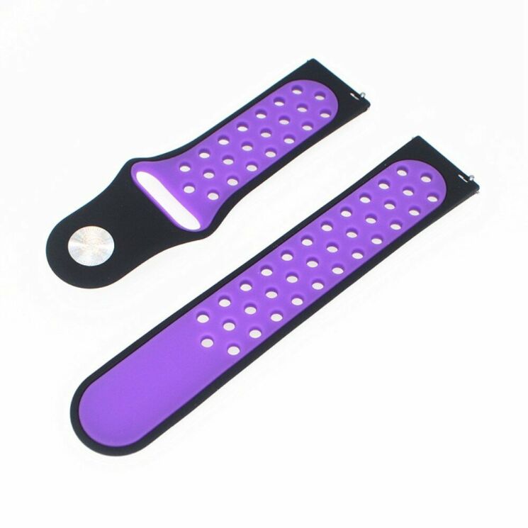 Ремінець Deexe Dot Color для Samsung Watch Active / Active 2 40mm / Active 2 44mm - Black / Purple: фото 5 з 5