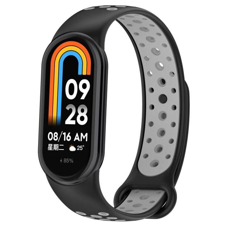 Ремешок Deexe Dot Color для Xiaomi Mi Smart Band 8 - Black / Grey: фото 2 из 7