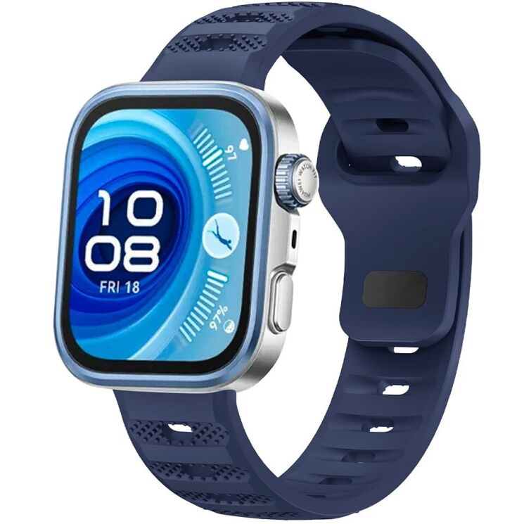 Ремінець Deexe Dot Texture для Huawei Watch Fit 3 / Fit 4 / Fit 4 Pro - Blue: фото 2 з 5