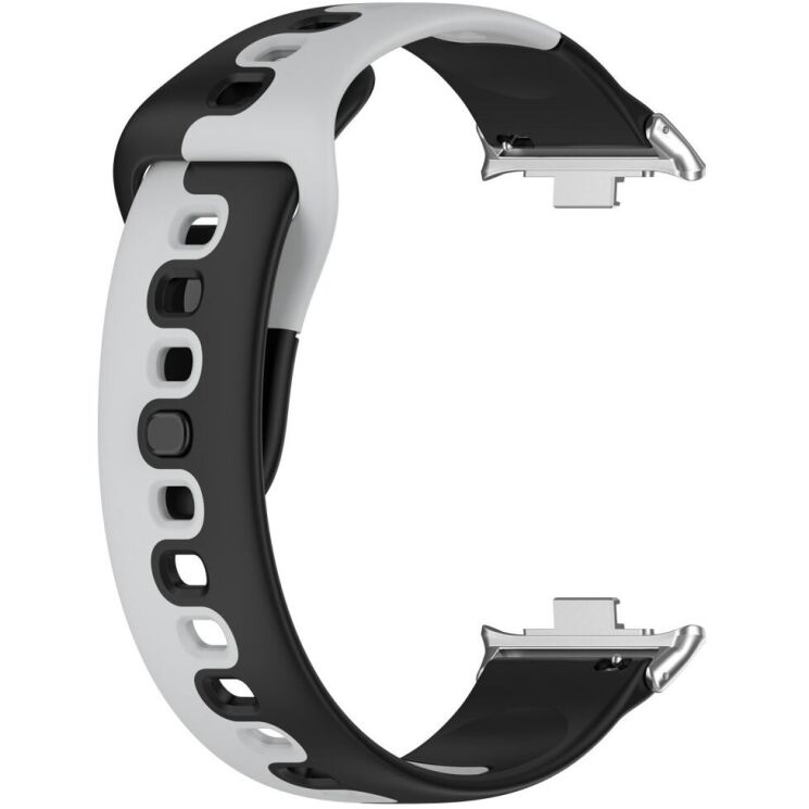 Ремешок Deexe Double Color Strap для Xiaomi Redmi Watch 4 / Mi Smart Band 8 Pro / Band 9 Pro - Black / Grey: фото 2 из 8