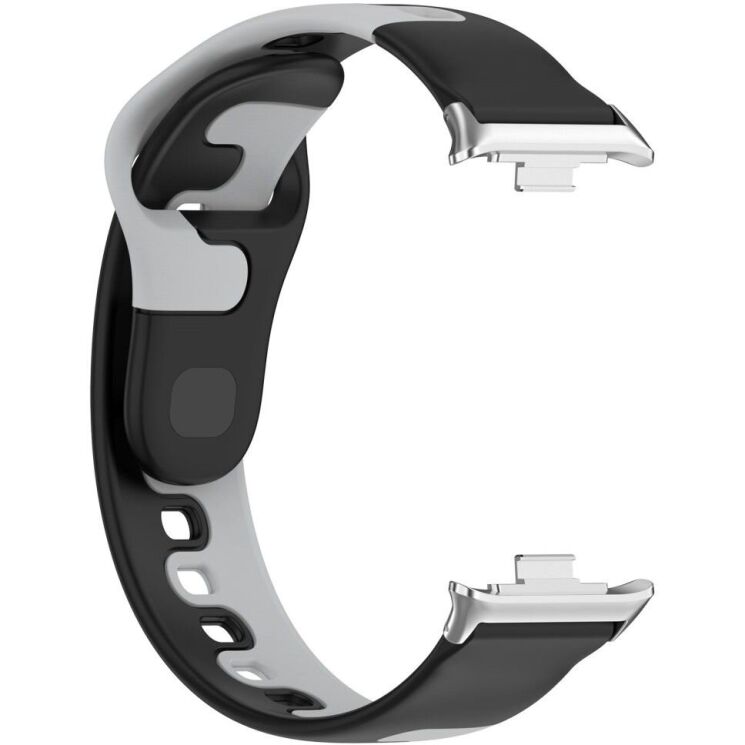 Ремешок Deexe Double Color Strap для Xiaomi Redmi Watch 4 / Mi Smart Band 8 Pro / Band 9 Pro - Black / Grey: фото 3 из 8