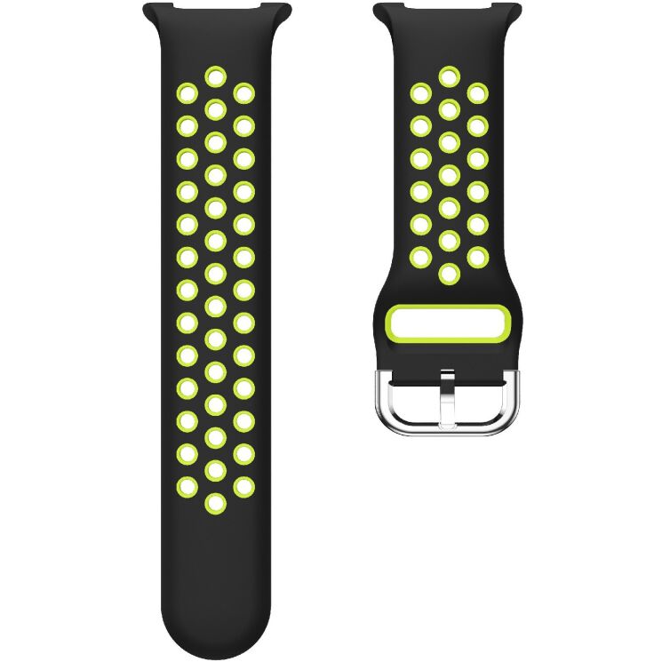 Ремешок Deexe Dual Color для Samsung Galaxy Watch 8 (40/44mm) / 8 Classic - Black / Green: фото 5 из 6