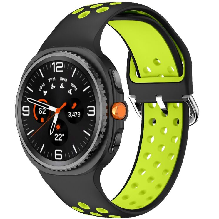 Ремешок Deexe Dual Color для Samsung Galaxy Watch 8 (40/44mm) / 8 Classic - Black / Green: фото 2 из 6