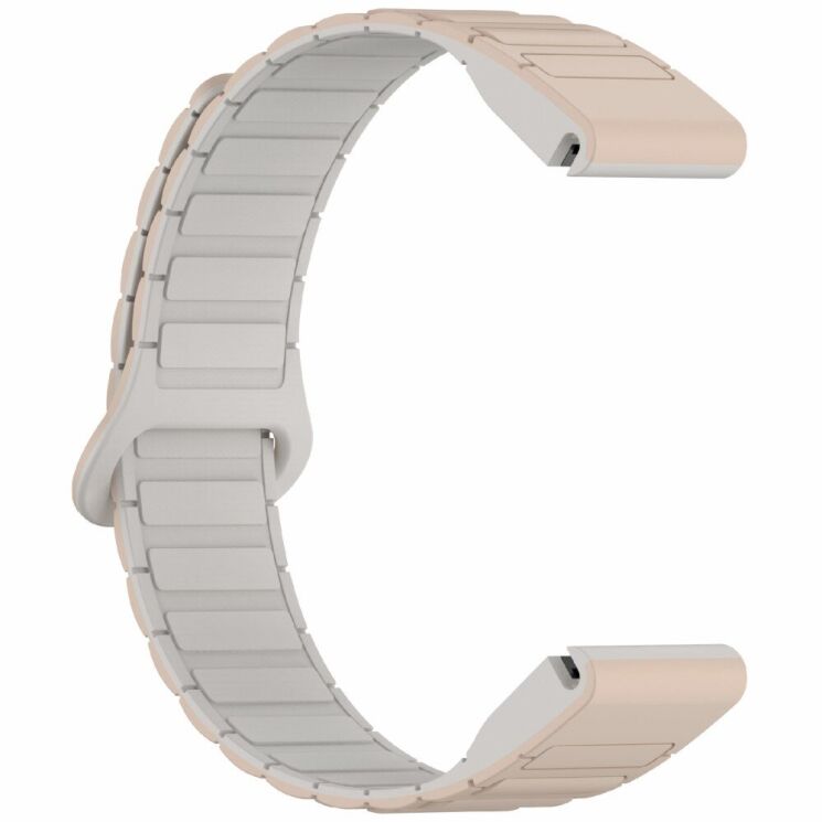 Ремешок Deexe Flexible Fit для часов Garmin c креплением Quick Fit 26mm - Milk Tea / Rock White: фото 4 из 8