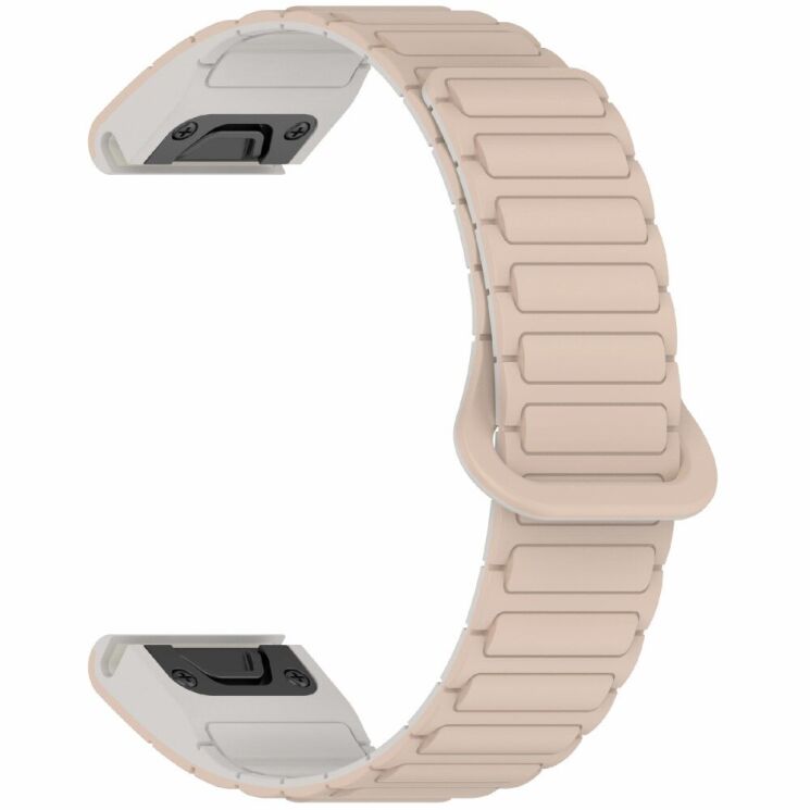 Ремешок Deexe Flexible Fit для часов Garmin c креплением Quick Fit 26mm - Milk Tea / Rock White: фото 3 из 8