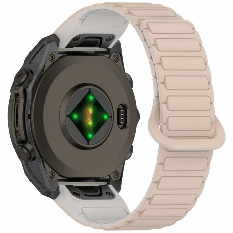 Ремешок Deexe Flexible Fit для часов Garmin c креплением Quick Fit 26mm - Milk Tea / Rock White: фото 1 из 8