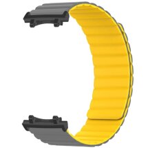 Ремінець Deexe Magnetic Band для Xiaomi Amazfit T-ReX 3 - Grey / Yellow: фото 1 з 3