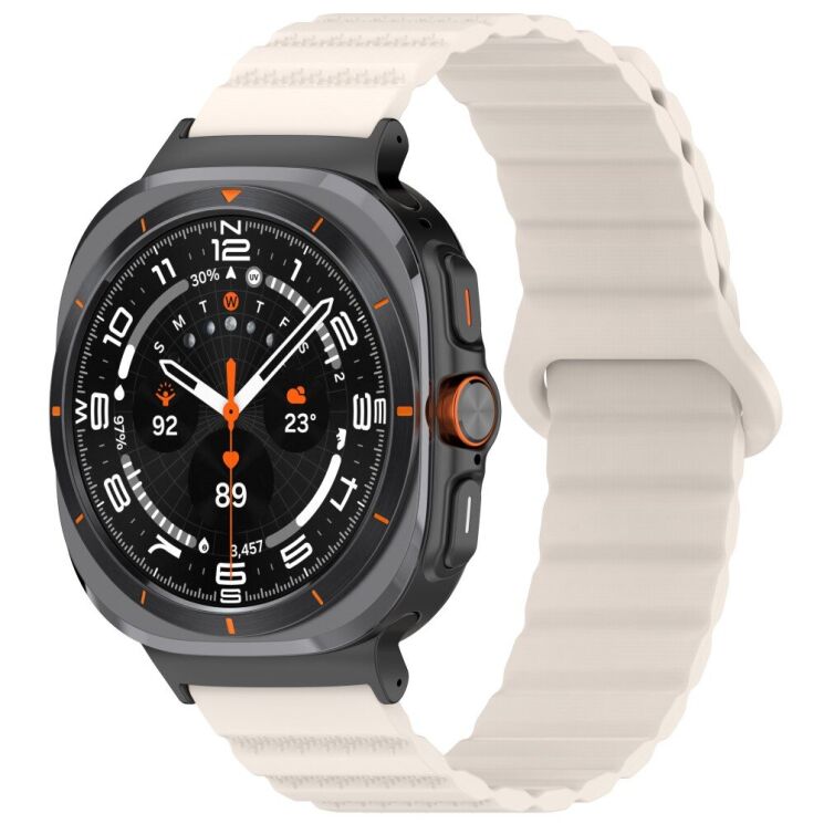 Ремешок Deexe Magnetic Strap для Samsung Galaxy Watch Ultra (47mm) - Starlight: фото 2 из 7