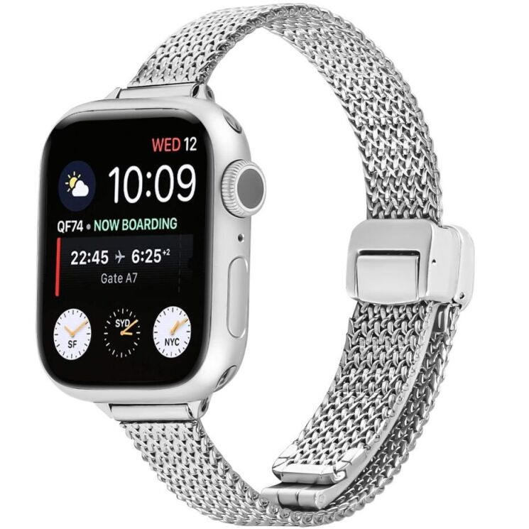 Ремінець Deexe Milanese Band для Apple Watch 42 (Series 10) / 41 / 40 / SE 40 / 38 - Silver: фото 2 з 6