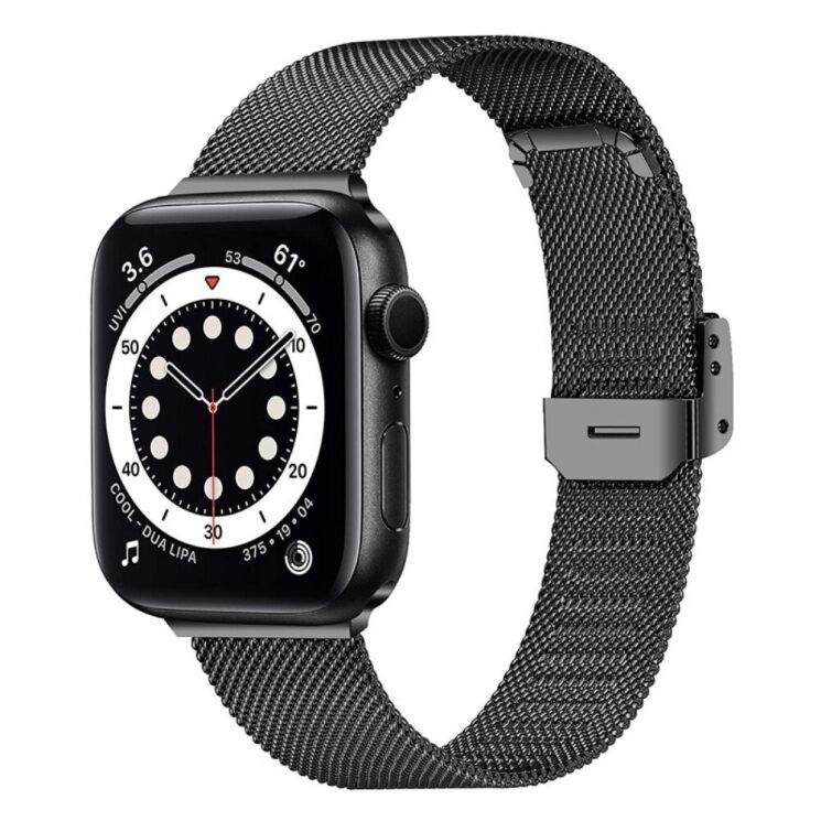 Ремінець Deexe Milanese Bracelet для Apple Watch 42 (Series 10/11) / 41 / 40 / SE 40 / 38 - Black: фото 2 з 5