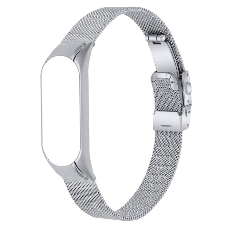 Ремінець Deexe Milanese Bracelet для Xiaomi Mi Band 7 - Silver: фото 1 з 7
