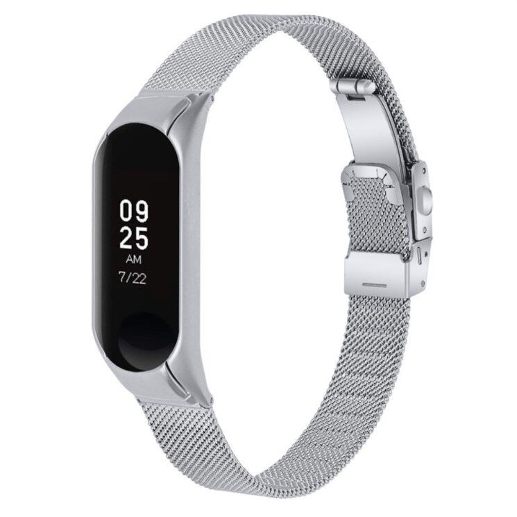 Ремінець Deexe Milanese Bracelet для Xiaomi Mi Band 7 - Silver: фото 3 з 7