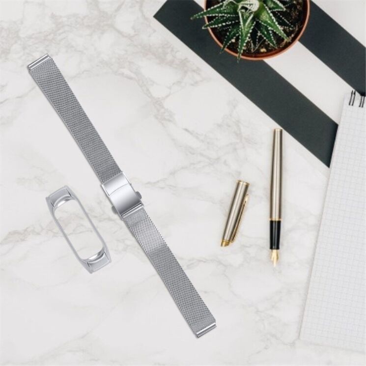 Ремінець Deexe Milanese Bracelet для Xiaomi Mi Band 7 - Silver: фото 4 з 7