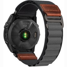 Ремешок Deexe Nylon Leather для Garmin з кріпленням Quick Fit 22mm - Dark Grey: фото 1 из 6