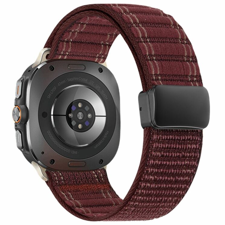 Ремешок Deexe Nylon Strap для Samsung Galaxy Watch Ultra (47mm) / Ultra (2025) - Wine Red (358072WR) Ремешок Deexe Nylon Strap для Samsung Galaxy Watch Ultra (47mm) / Ultra (2025) - Wine Red: фото 1 из 5