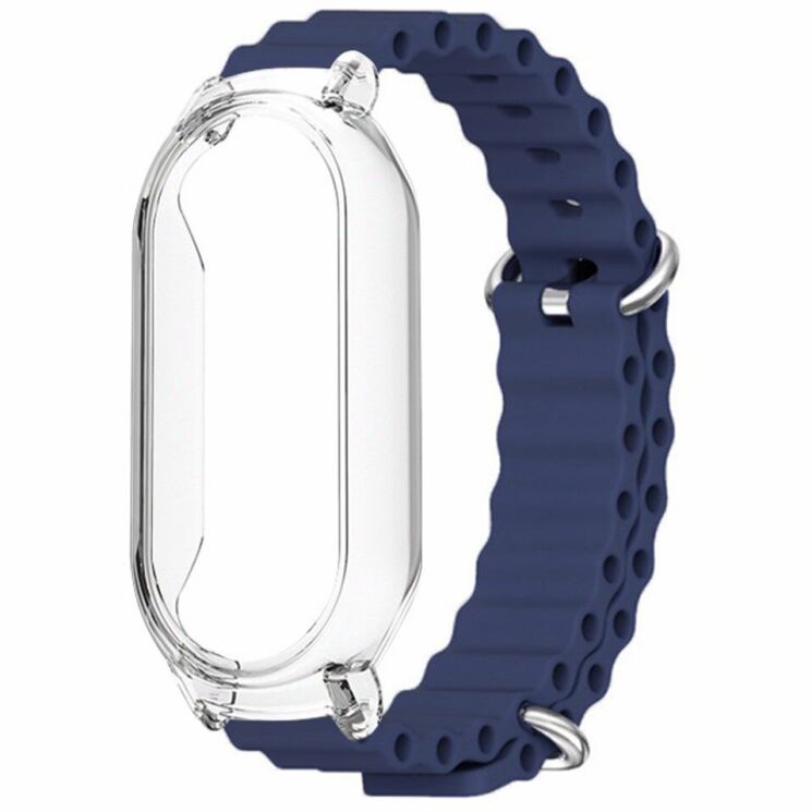 Ремешок Deexe Ocean Silicone для Xiaomi Mi Band 7 - Midnight Blue: фото 1 из 7
