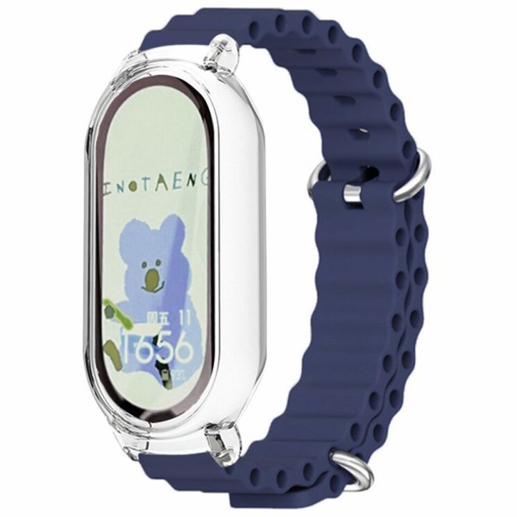 Ремешок Deexe Ocean Silicone для Xiaomi Mi Band 7 - Midnight Blue: фото 2 из 7