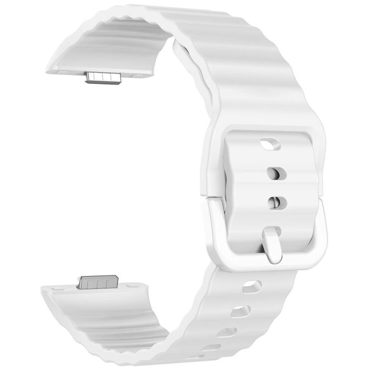 Ремешок Deexe Silicone Fit для Huawei Watch Fit 3 / Fit 4 / Fit 4 Pro - White: фото 3 из 4