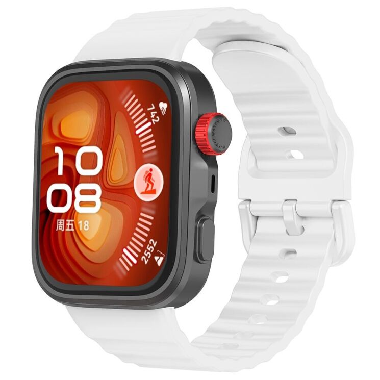 Ремешок Deexe Silicone Fit для Huawei Watch Fit 3 / Fit 4 / Fit 4 Pro - White: фото 4 из 4