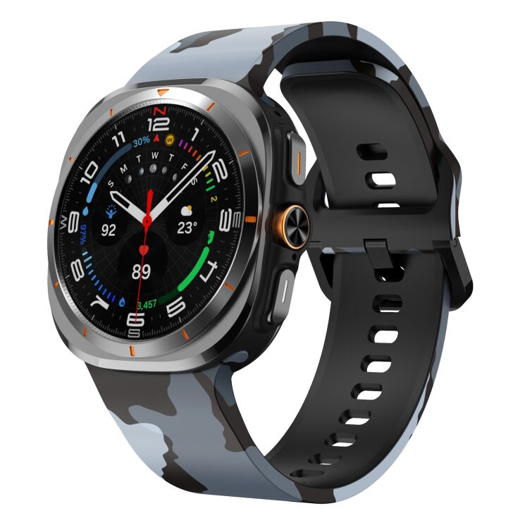 Ремешок Deexe Silicone Watchband для Samsung Galaxy Watch Ultra (47mm) / Ultra (2025) - Black / Grey: фото 2 из 6