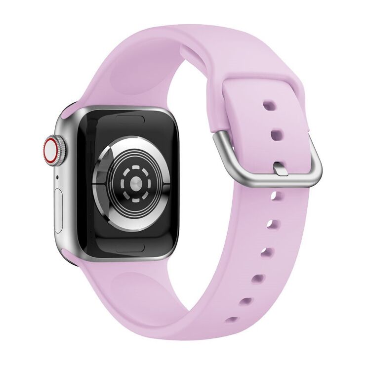 Ремешок Deexe Soft Silicone для Apple Watch 42 (Series 10) / 41 / 40 / SE 40 / 38 - Light Purple: фото 3 из 7