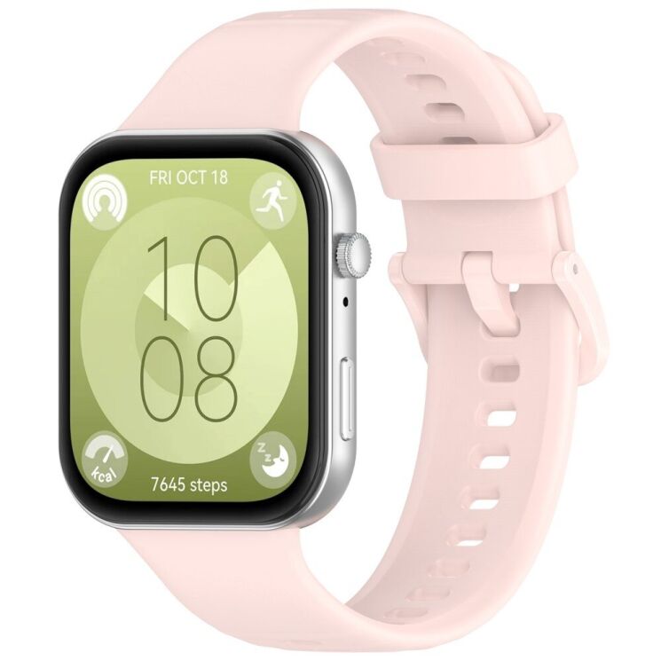 Ремінець Deexe Soft Silicone для Huawei Watch Fit 3 - Pink: фото 4 з 7