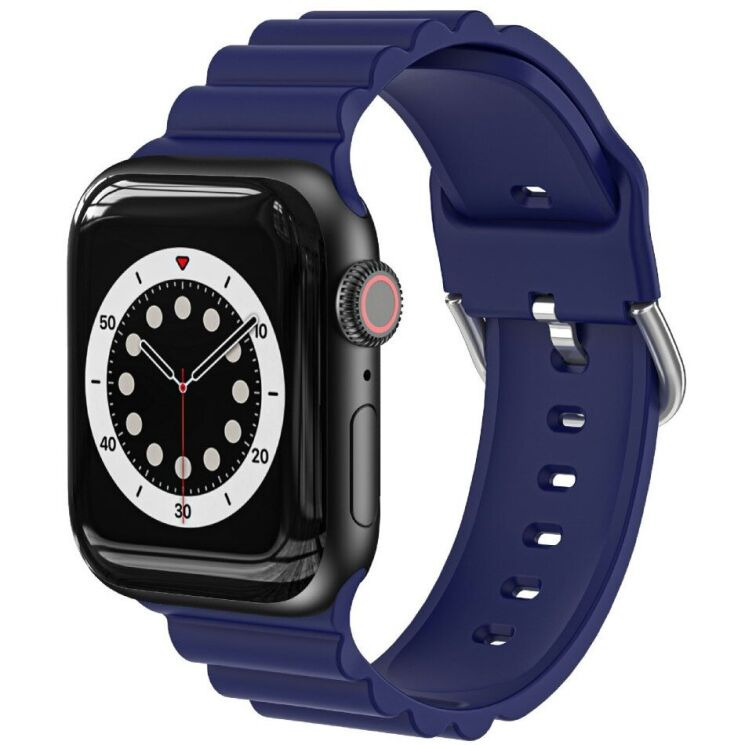 Ремінець Deexe Stripes Series для Apple Watch 46 / 45 / 44 / SE 44 / 42 (Series 1-3) / Ultra / Ultra 2 / Ultra 3 - Sapphire: фото 2 з 7