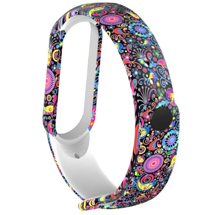 Ремешок Deexe Style Strap для Xiaomi Mi Band 5 / Mi Band 6 - Colorful Peacock: фото 3 из 5