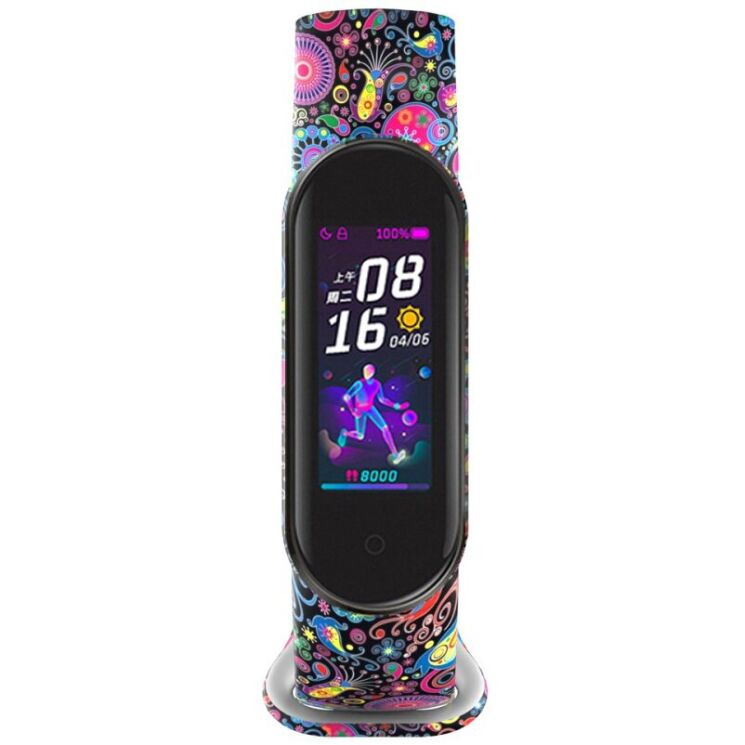 Ремешок Deexe Style Strap для Xiaomi Mi Band 5 / Mi Band 6 - Colorful Peacock: фото 2 из 5