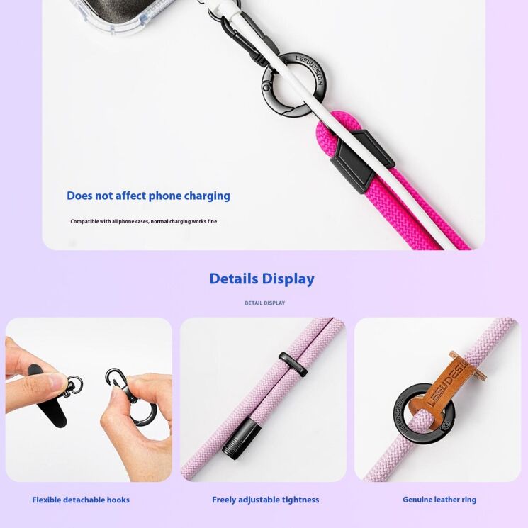 Ремінець для смартфона Leeu Design CLIMB Peak Series - Black: фото 2 з 4