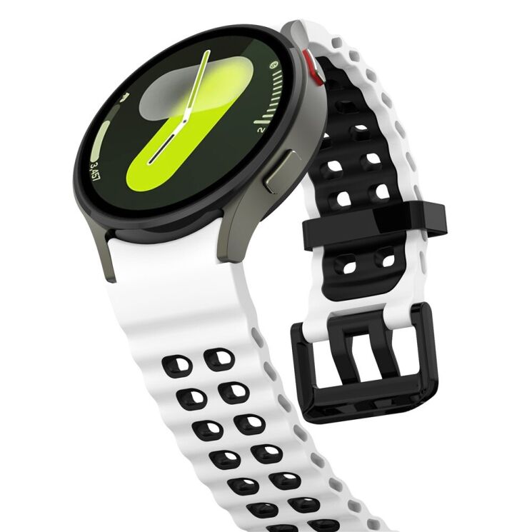 Ремінець KALEBOL Ocean Strap для Samsung Galaxy Watch 4 / 4 Classic / 5 / 5 Pro / 6 / 6 Classic / 7 / FE - White / Black: фото 5 з 9