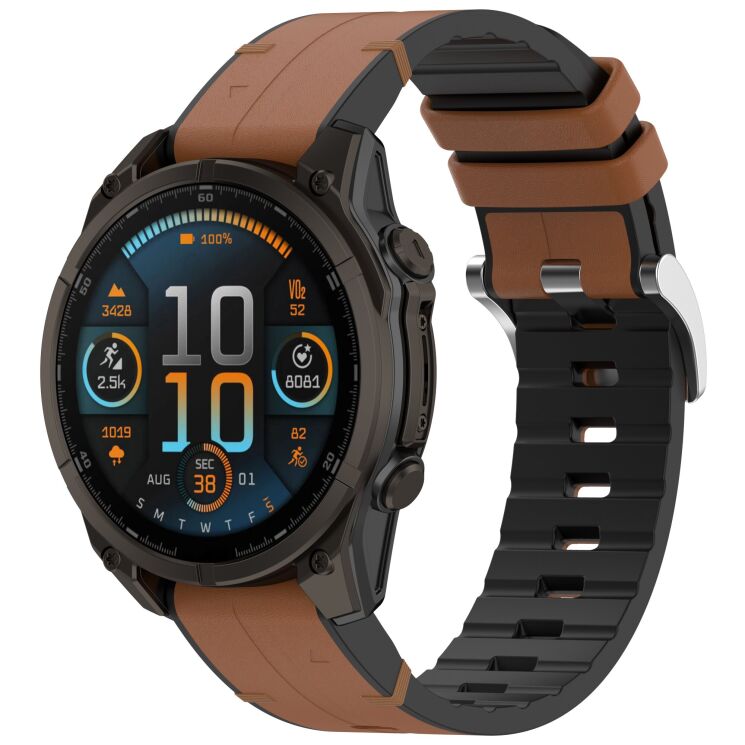 Ремінець Reframe Leather Coated для годинників Garmin з шириною кріплення QuickFit 20mm - Brown (270815Z) Ремінець Reframe Leather Coated для годинників Garmin з шириною кріплення QuickFit 20mm - Brown: фото 4 з 7