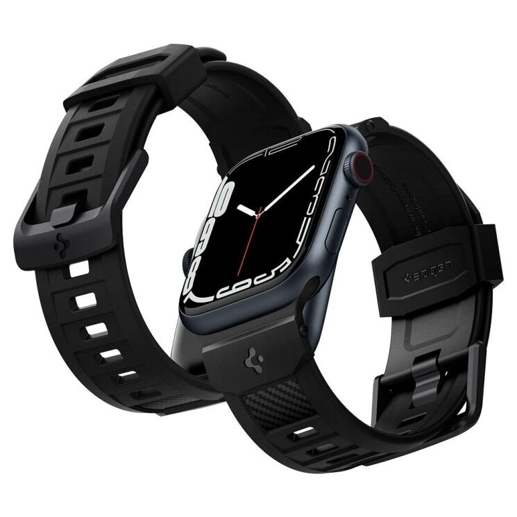 Ремешок Spigen (SGP) Rugged Band для Apple Watch 46 / 45 / 44 / SE 44 / 42 (Series 1-3) / Ultra / Ultra 2 - Matte Black: фото 1 из 19